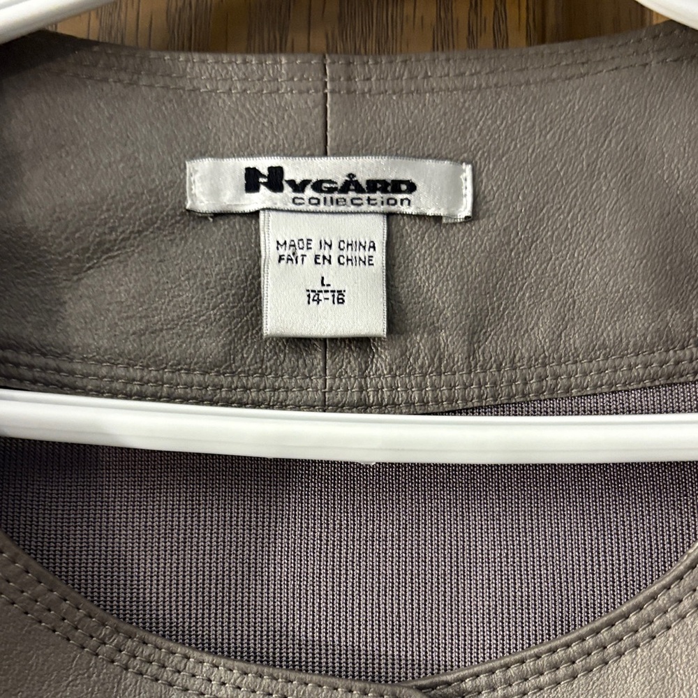 🔥NWTS🔥Coldwater Creek Women's Gray Leather & knit Jacket - Picture 2 of 10